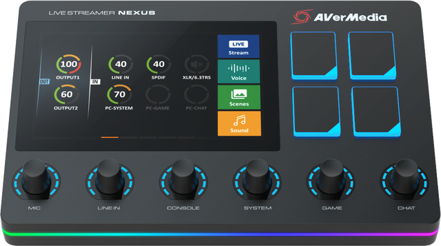 AVerMedia、配信者向けタッチパネル搭載コントロールセンター「AX310」と高音質ダイナミック型マイク「AM330」を5月25日に発売