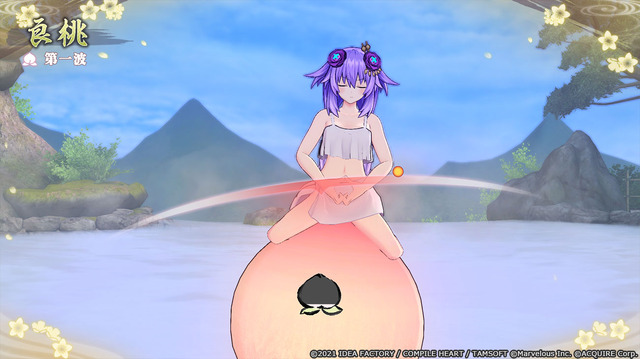 『閃乱忍忍忍者大戦ネプテューヌ』温泉で“ぷるぷる揺れる桃”に乗って修行？ちょっぴりドキドキなミニゲーム「乳桃瞑想」が公開