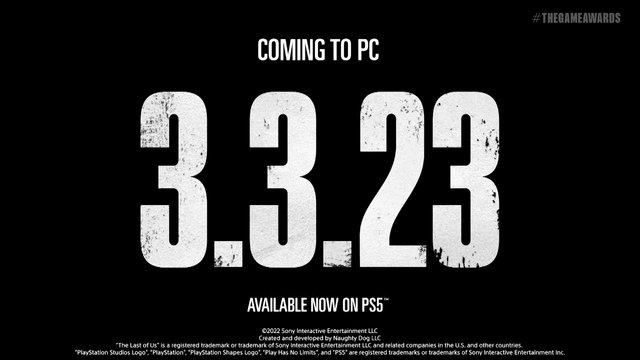 PC版『The Last of Us Part I』は2023年3月3日に発売！PS5版リリースから半年ほどで登場【TGA2022】