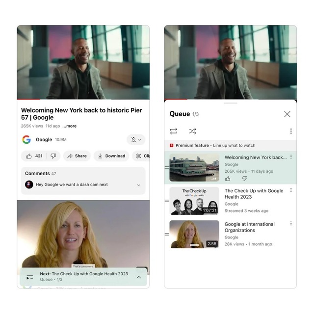 YouTube Premiumに5つの新機能―スマホ版「キュー」やiOSで高画質化、スマートダウンロードなど