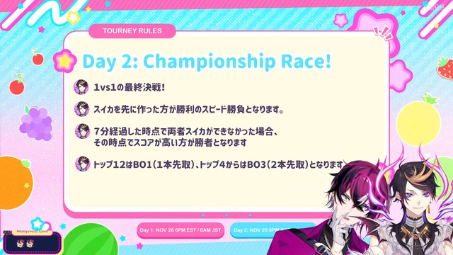 全42人が出場！にじさんじEN/JP合同の「スイカゲーム大会」11月29日～30日の2日間にわたって開催決定