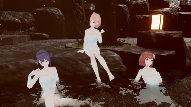 女の子と露天風呂…！旅館生活を楽しめる『恋来い温泉物語VR』よりVRChat向けワールドが公開