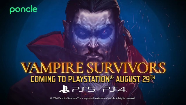 待望のPS4/PS5版『Vampire Survivors』8月29日に発売決定！告知トレイラー公開