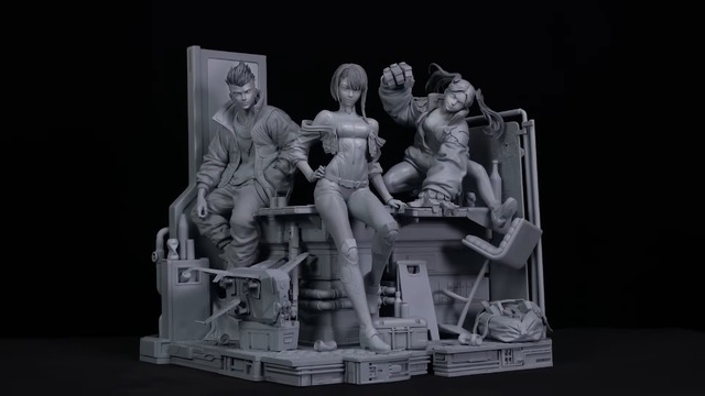 3人揃えたくなる“集合ディスプレイ”は必見！『サイバーパンク エッジランナーズ』デイビッド、ルーシー、レベッカの開発中スタチュー原型が公開