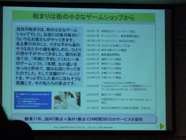 【CEDEC 2010】チューニングからユーザーサポートまで～ワンストップサービスを目指すポールトゥウィン 