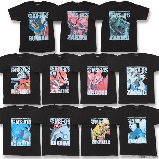 「機動戦士ガンダム」MSを大胆にプリントしたフルカラーTシャツの新作が登場！再受注商品を含む全20種がプレバンにて取り扱い