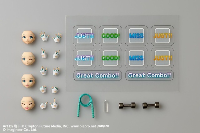健康的なおヘソ！可動フィギュア「初音ミク　Fit Boxing Ver.」が登場ーダンベルや縄跳び、ゲームを再現可能なパーツも付属