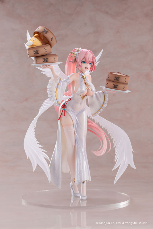 純白チャイナドレスの透け感…！『アズレン』より軽空母シーシュースが着せ替え「春告鳥の羽根は白く」モチーフで立体化