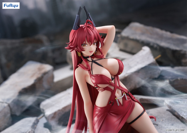 セクシーな膝立ちポーズ…！『勝利の女神：NIKKE』より「レッドフード」がナンセンスレッド衣装でぬーストフィギュア化