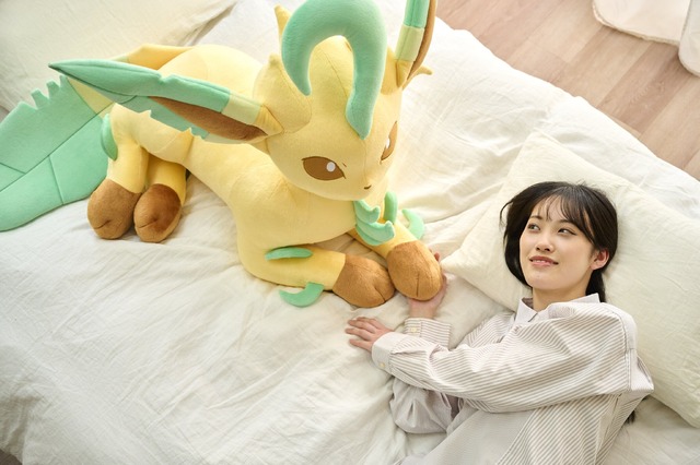 意外とデカい…！ 『ポケモン』等身大のイーブイフレンズぬいぐるみ第3弾が受付開始―今回はリーフィア、グレイシア、ニンフィアの3種類