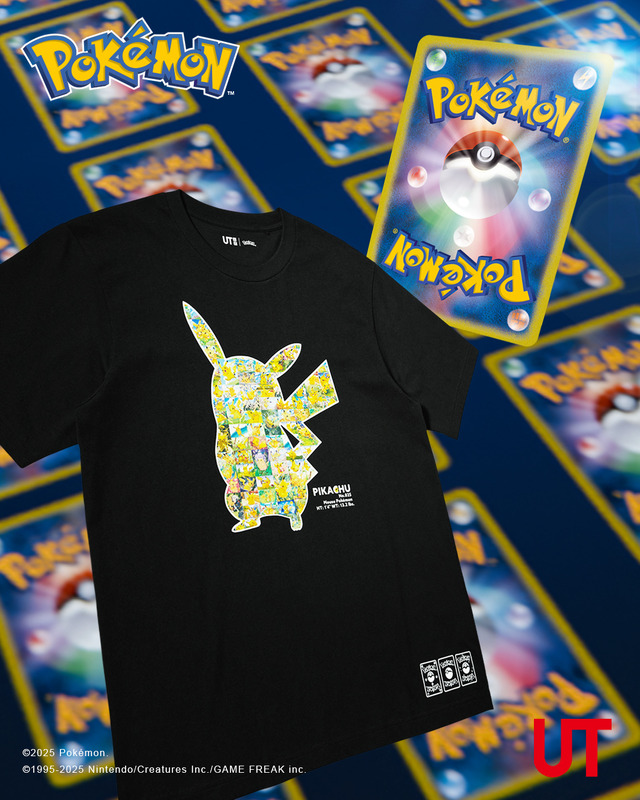 ユニクロ「ポケカ＆ポケポケ」のUTコレクションが8月11日発売！ピカチュウたちのカードイラストやシルエット、ワンポイントアートをお洒落にデザイン