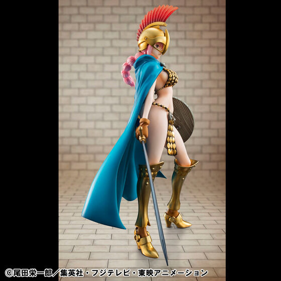 兜やマントを外すとより美しい…！「ワンピース」ドレスローザ編より、大胆な鎧を纏った「剣闘士 レベッカ」フィギュアが復刻