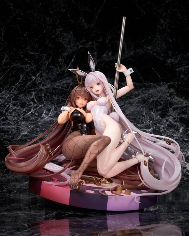 バニーガール姿がセクシー！『勝利の女神：NIKKE』より“ノワール＆ブラン”がイベント「Bunny X 777」ビジュで立体化