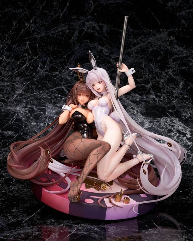 バニーガール姿がセクシー！『勝利の女神：NIKKE』より“ノワール＆ブラン”がイベント「Bunny X 777」ビジュで立体化