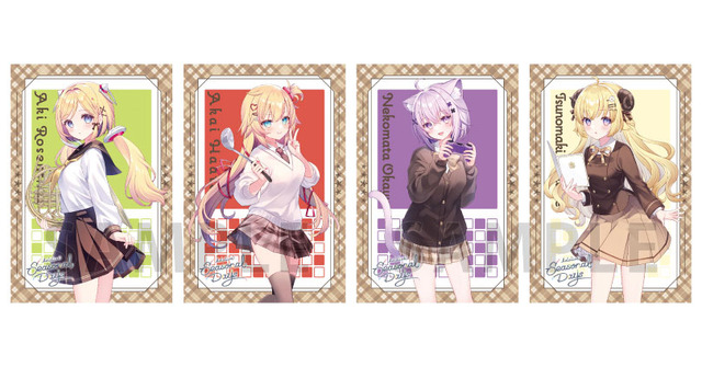 ホロライブ・赤井はあと、猫又おかゆら4名が秋らしい制服姿に！「オータムフェア in ゲーマーズ」が全国5店舗にて開催決定