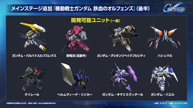『Gジェネ エターナル』ガンダムUC、閃光のハサウェイ、0083第2弾など5作品が順次参戦へ！それぞれの開発可能ユニットも一部公開