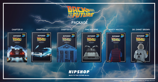 「バック・トゥ・ザ・フューチャー」×「HIPSHOP」コラボが10月17日より発売―公開40周年を迎える名作映画のアンダーウェアが6種ラインナップ