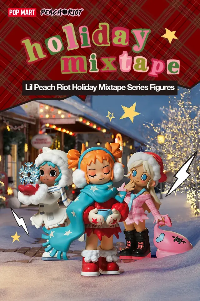 POP MART新作！リルピーチのホリデーミックステープシリーズがAliExpressで登場。音楽×冬デザインが可愛すぎる限定フィギュア【数量限定】