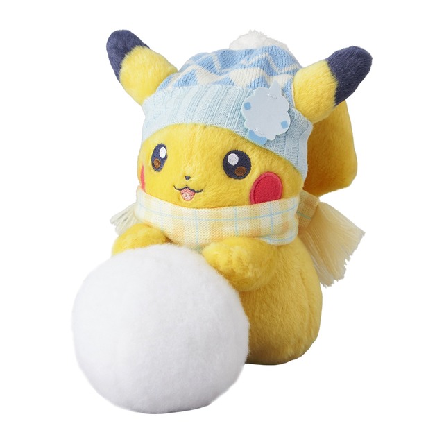 雪遊びをするピカチュウが可愛すぎ！ゆきだるまイメージの『ポケモン』ぬいぐるみが11月29日より発売
