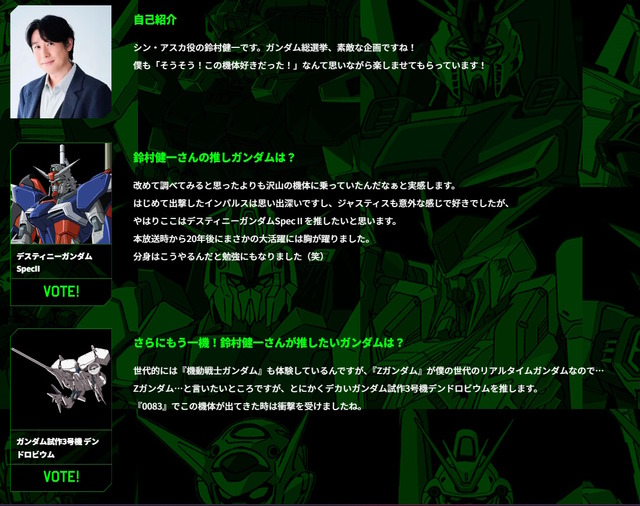 「全世界“ガンダム”総選挙」中間結果の上位20機発表！「νガンダム」やSEED系、さらに「ジークアクス」からもランクイン