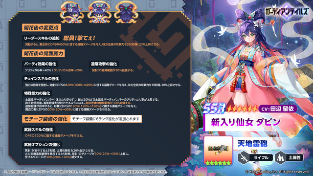 “装填！照準！総員、撃てぇ！”『ガーディアンテイルズ』新入り仙女ダビンに開花追加！スペシャルコスチューム「火力狂」も同時に実装