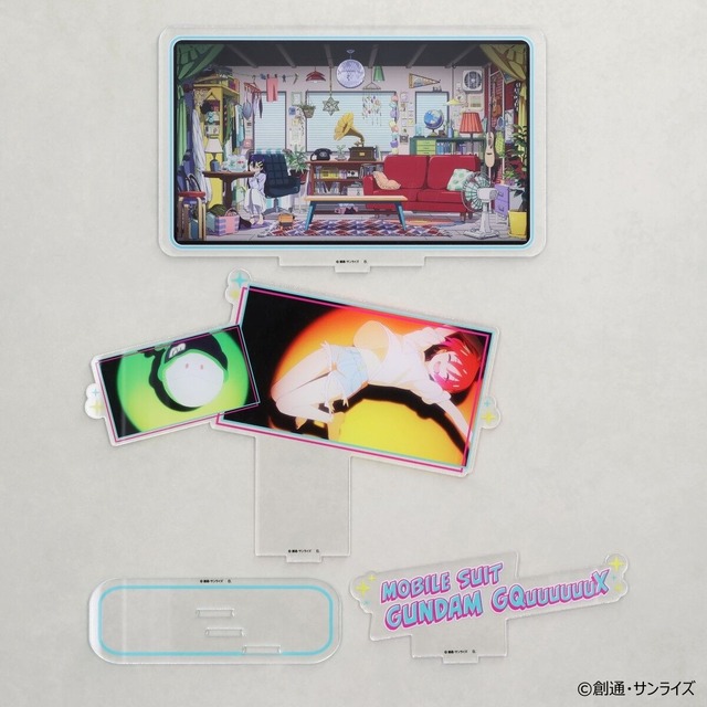 可愛いデフォルメキャラが走る…！「ガンダム ジークアクス」より新グッズ発売―エンディングを切り取ったマチュとニャアンのアクリルスタンドも