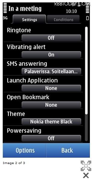 「Nokia Situations」の操作画面 「Nokia Situations」の操作画面