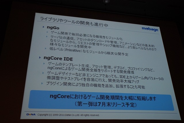 ngCoreを巡る現状。内容は順次公開され、「忍者」の一部ソースもサンプルとして提供予定。