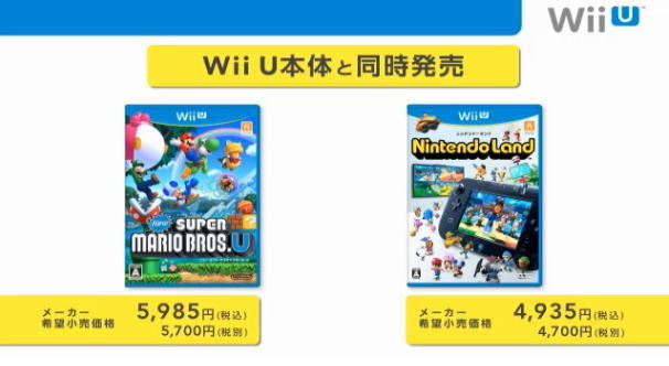 Wii U、12月8日発売・価格は2万6500円・・・同時に『NewマリオU』『Nintendo Land』