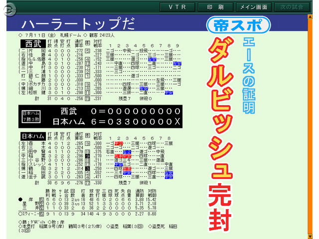 ダルビッシュも登板、最新ペナントレースを網羅『戦略プロ野球2008』