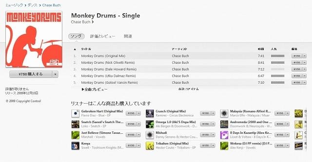 250億曲目となったのは「Monkey Drums（Goksel Vancin Remix）」