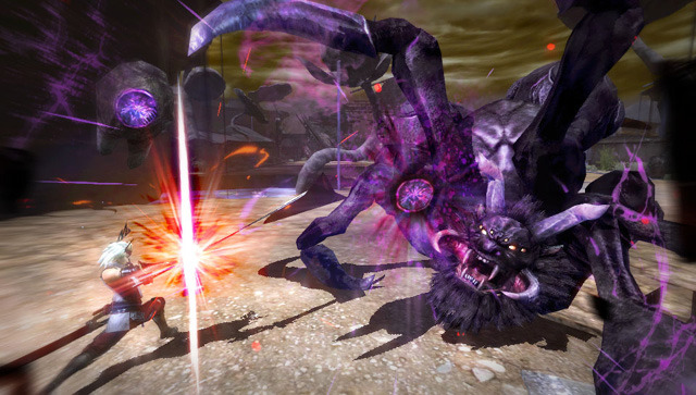 PS Vita実機画面：ボス鬼「ミフチ」戦 部位切断