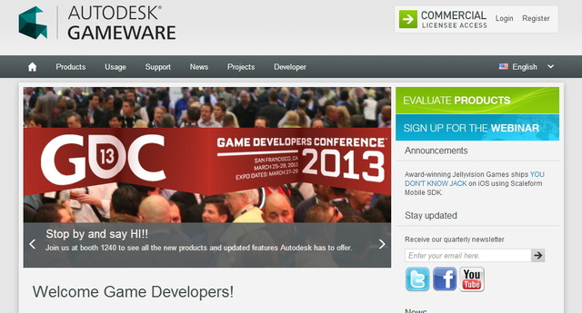 【GDC 2013】オートデスク、GAMEWAREの新バージョンを公開