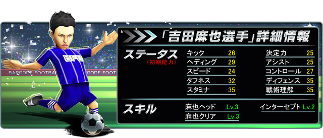 iOS向けサッカークラブ育成ゲーム『バーコードフットボーラー』に吉田麻也選手が登場