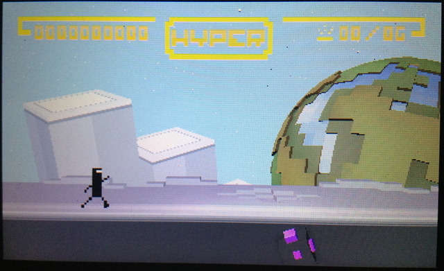 『BIT.TRIP RUNNER』は、リズム星人が左から右に疾走する走りゲーム
