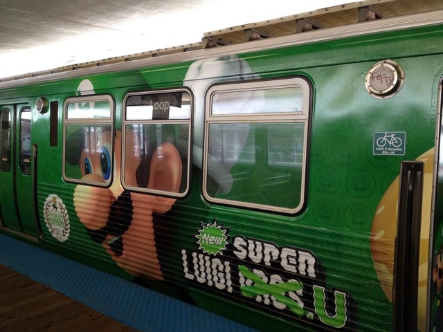 ルイージがシカゴの街を走る電車をジャック！Wii U『New スーパールイージU』発売記念で
