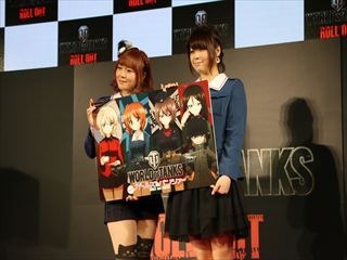 【東京ゲームショウ2013】「ガルパン」秋山優花里役中上育実さんと五十鈴華役尾崎真実さんが『World of Tanks』のステージにやってきたー！