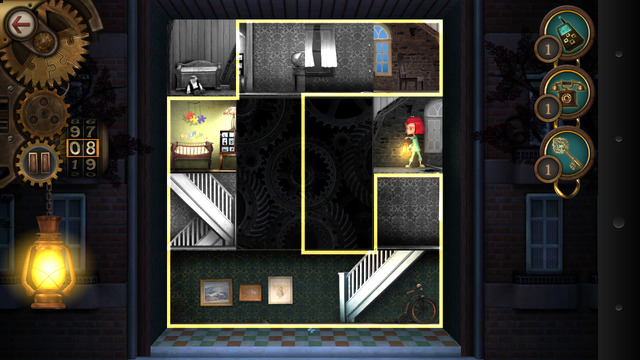 画面左側にある「ランプ」をタップすれば、脱出成功となる部屋の並び方が表示されます。