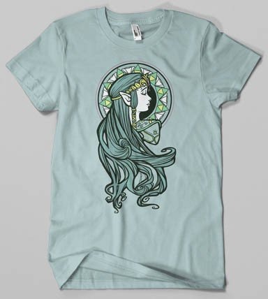ゾンビ化したリンクに、ミュシャ調ゼルダ姫―ファンの手による非公認ゼルダTシャツが、期間限定販売中