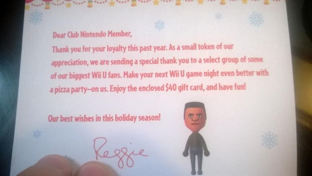 Wii Uファンにささやかな感謝を込めて―米国任天堂、レジー社長のサイン入り「ピザハット」ギフト券をプレゼント