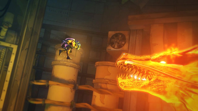 荒ぶる炎を纏ったリュウ・ハヤブサは、巨大な龍と化し、ヤイバに襲い掛かる。