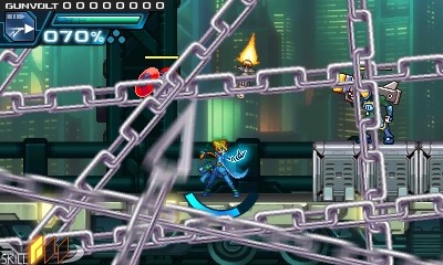 『ロックマンゼロ』などを手がけたインティ・クリエイツ×稲船敬二の2Dアクション『蒼き雷霆 ガンヴォルト』が3DS向けに発表