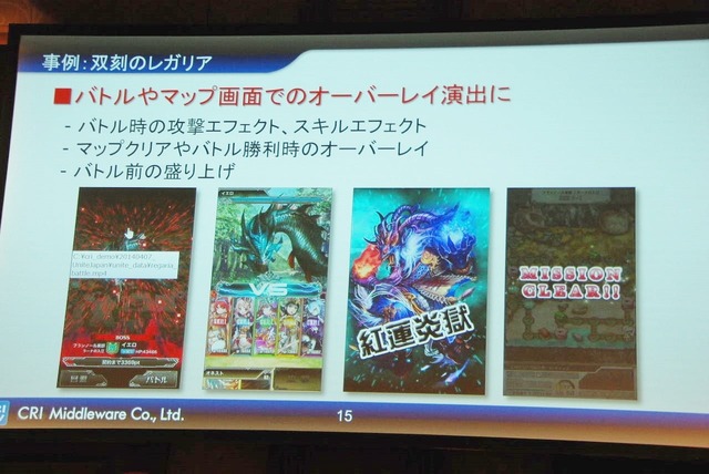 【Unite Japan 2014】リッチ化するスマホゲームで、ミドルウェアができること～CRI・ミドルウェアのミドルウェア群と採用事例