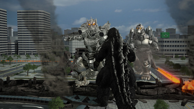 ゴジラ・機龍・スーパーメカゴジラによる乱戦