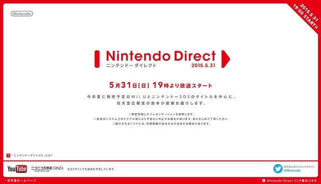 「Nintendo Direct」を5月31日に実施、今夏発売予定のWii U/3DSソフトをご紹介