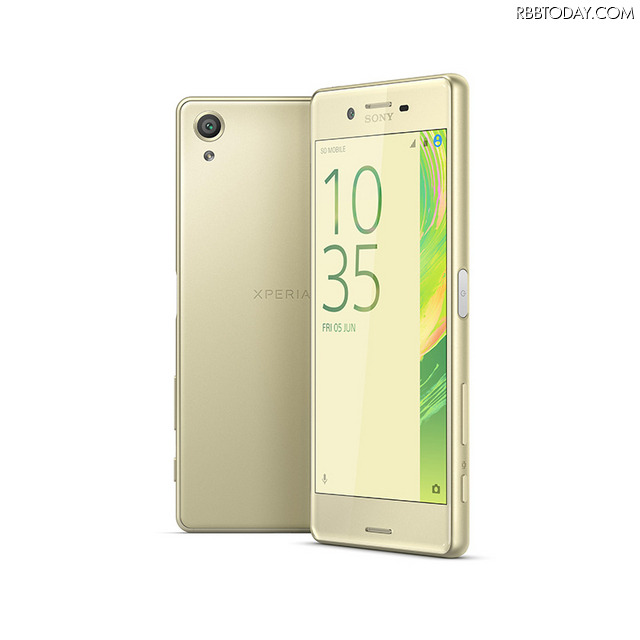 Xperia X（ライムゴールド）