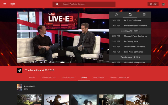 「YouTube Live at E3」に任天堂の