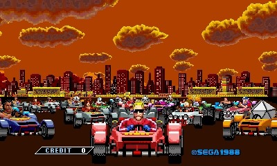 3DS『3D パワードリフト』配信開始！『ギャラクシーフォースII』謎の美女、ハリアー、アレックスキッドなど出場キャラ情報も