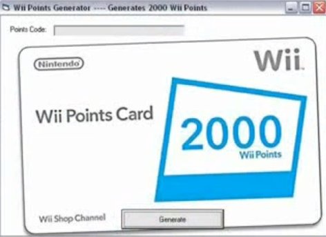 「Wiiポイントを無料でゲットできる」と誘うウイルスソフトにご注意