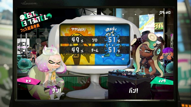 『スプラトゥーン2』全世界フェス「アクションVSコメディ」の結果発表！世界を制したのは……